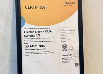 Certificeringen dokumenterer miljøledelsessystemet hos Eilersen Electric.